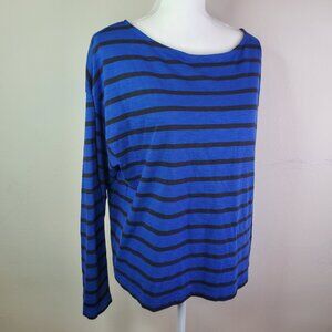 Levi's Womens Blue California Striped Tie Neck Knit Top L